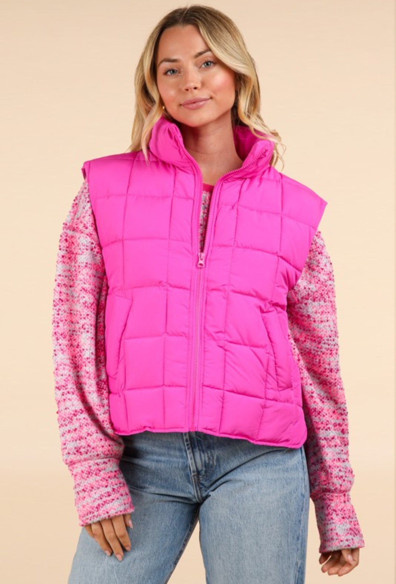 The Sami Pink Padded Vest