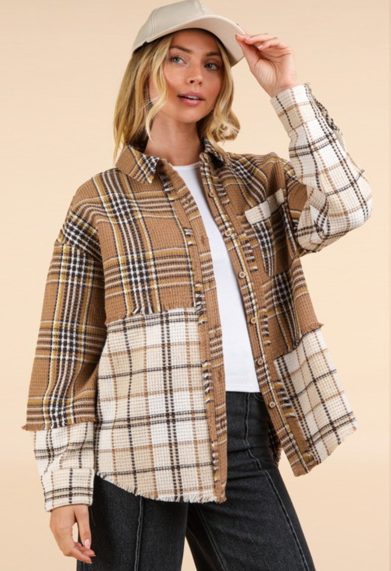 The Olivia Mocha Plaid Shacket