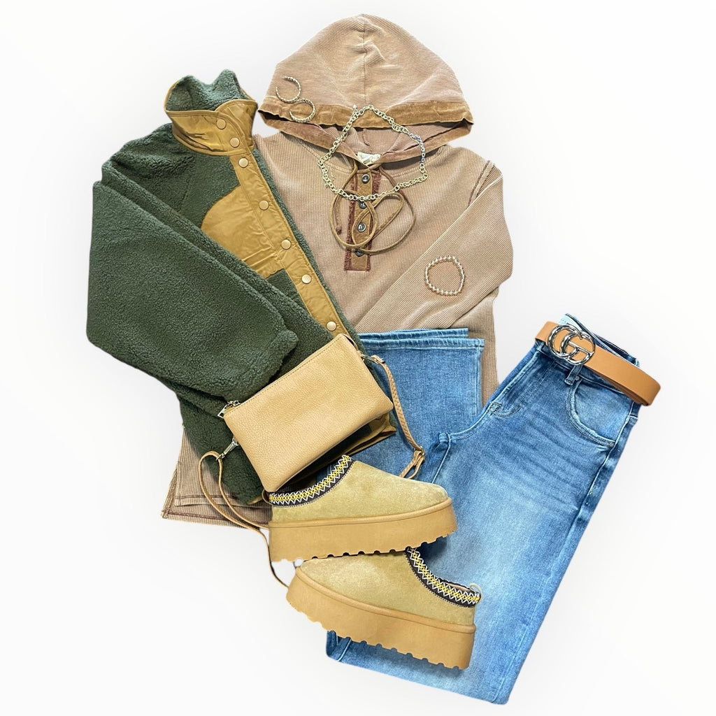 The Tiffany Olive Colorblock Jacket